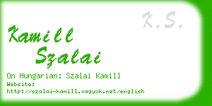 kamill szalai business card